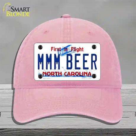 MMM Beer North Carolina Novelty License Plate Hat Unconstructed Cotton / Pink