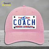 Coach North Carolina Novelty License Plate Hat Unconstructed Cotton / Pink