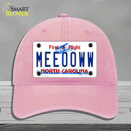 Meeooww North Carolina Novelty License Plate Hat Unconstructed Cotton / Pink