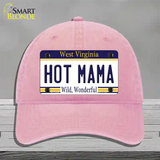 Hot Mama West Virginia Novelty License Plate Hat Unconstructed Cotton / Pink