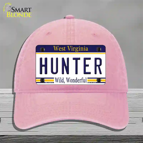 Hunter West Virginia Novelty License Plate Hat Unconstructed Cotton / Pink