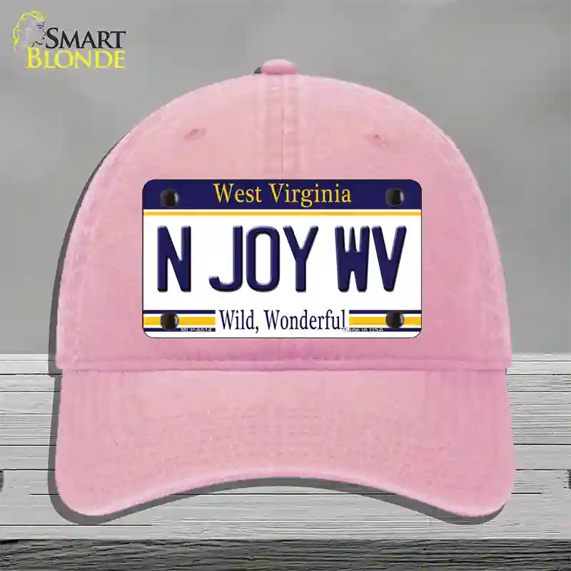 N Joy West Virginia Novelty License Plate Hat Unconstructed Cotton / Pink