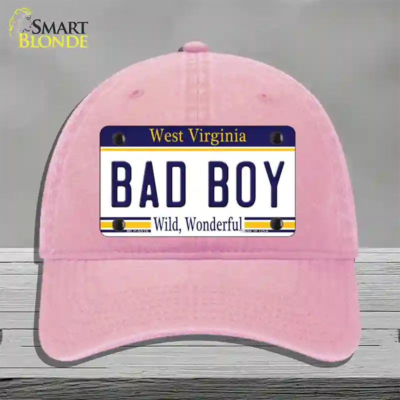 Bad Boy West Virginia Novelty License Plate Hat Unconstructed Cotton / Pink