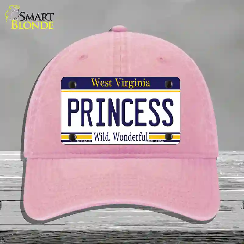 Princess West Virginia Novelty License Plate Hat Unconstructed Cotton / Pink