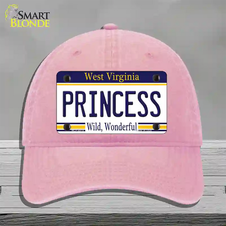 Princess West Virginia Novelty License Plate Hat Unconstructed Cotton / Pink