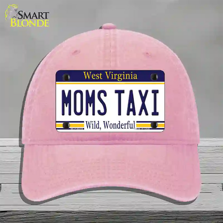 Moms Taxi West Virginia Novelty License Plate Hat Unconstructed Cotton / Pink