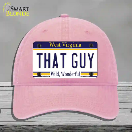 That Guy West Virginia Novelty License Plate Hat Unconstructed Cotton / Pink