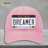 Dreamer West Virginia Novelty License Plate Hat Unconstructed Cotton / Pink