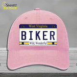 Biker West Virginia Novelty License Plate Hat Unconstructed Cotton / Pink