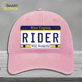 Rider West Virginia Novelty License Plate Hat Unconstructed Cotton / Pink