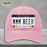 MMM Beer West Virginia Novelty License Plate Hat Tag Unconstructed Cotton / Pink