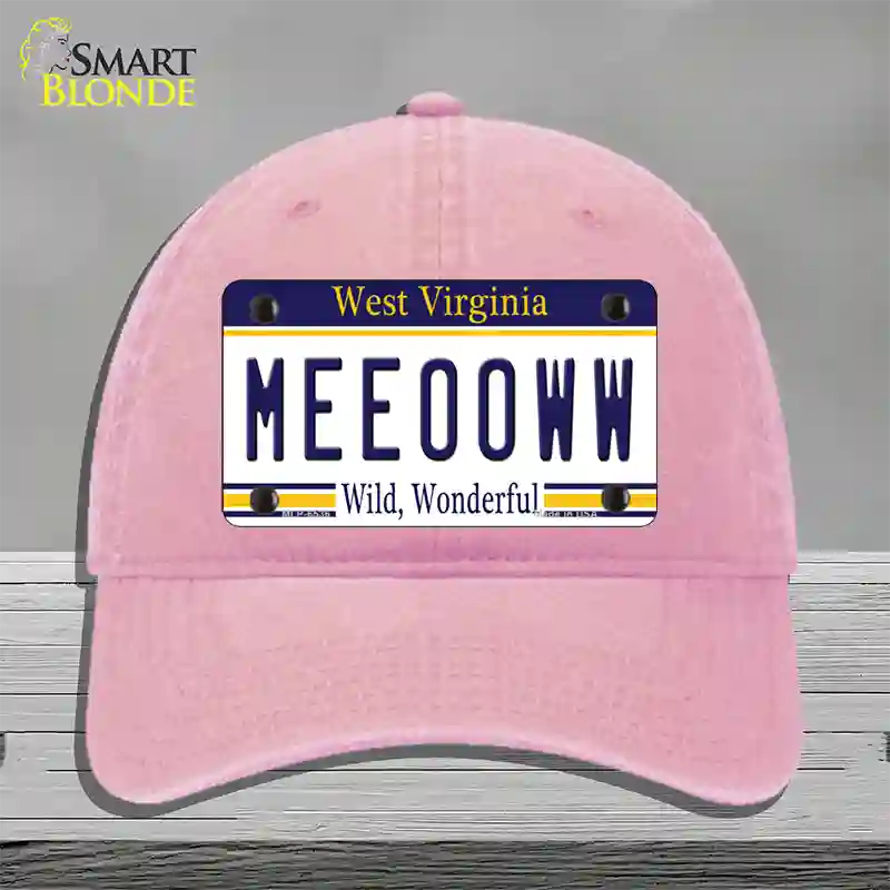 Meeooww West Virginia Novelty License Plate Hat Unconstructed Cotton / Pink