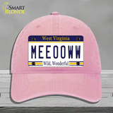 Meeooww West Virginia Novelty License Plate Hat Unconstructed Cotton / Pink