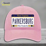 Parkersburg West Virginia Novelty License Plate Hat Unconstructed Cotton / Pink