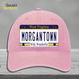 Morgantown West Virginia Novelty License Plate Hat Unconstructed Cotton / Pink