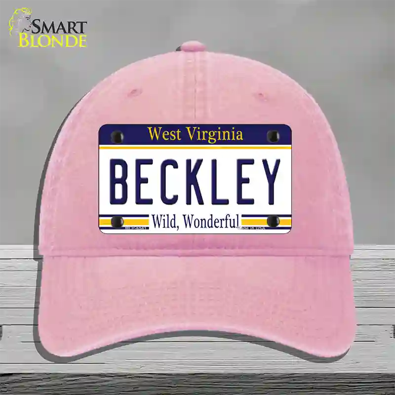 Beckley West Virginia Novelty License Plate Hat Unconstructed Cotton / Pink