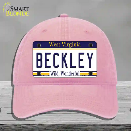 Beckley West Virginia Novelty License Plate Hat Unconstructed Cotton / Pink