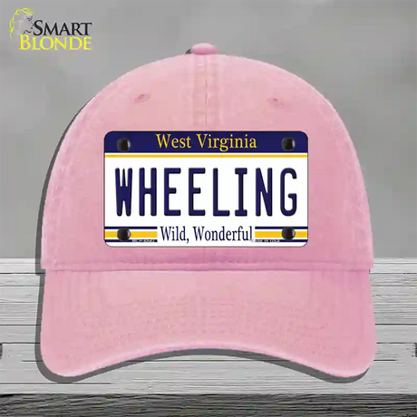 Wheeling West Virginia Novelty License Plate Hat Unconstructed Cotton / Pink