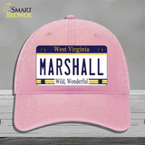 Marshall West Virginia Novelty License Plate Hat Unconstructed Cotton / Pink