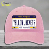 Yellow Jackets West Virginia Novelty License Plate Hat Unconstructed Cotton / Pink