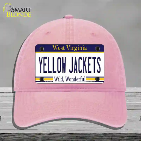 Yellow Jackets West Virginia Novelty License Plate Hat Unconstructed Cotton / Pink