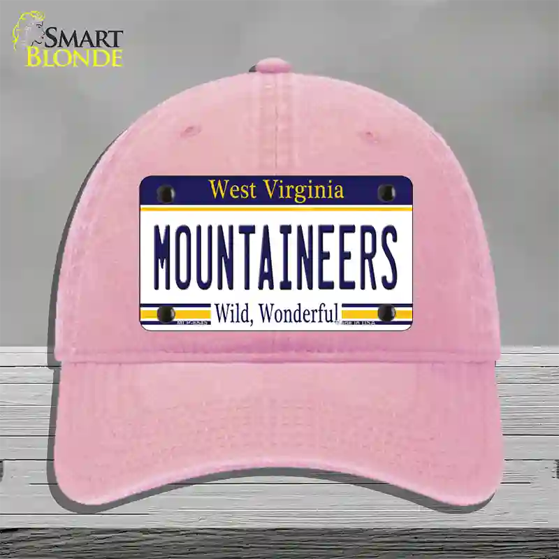 Mountaineers West Virginia Novelty License Plate Hat Unconstructed Cotton / Pink