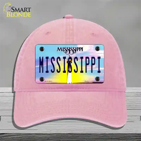 Mississippi Novelty License Plate Hat Unconstructed Cotton / Pink