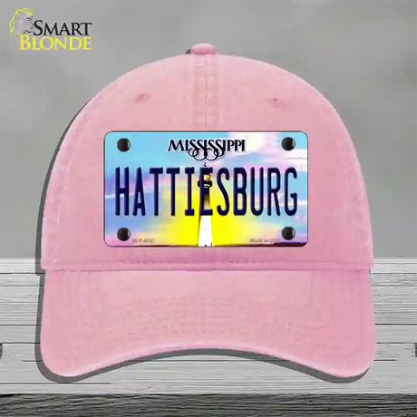 Hattiesburg Mississippi Novelty License Plate Hat Unconstructed Cotton / Pink