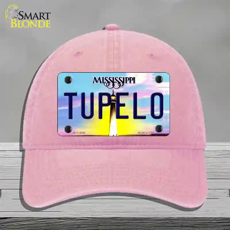 Tupelo Mississippi Novelty License Plate Hat Unconstructed Cotton / Pink