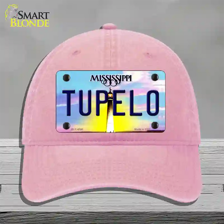 Tupelo Mississippi Novelty License Plate Hat Unconstructed Cotton / Pink