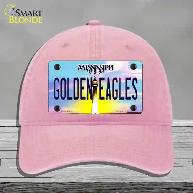 Golden Eagles Mississippi Novelty License Plate Hat Unconstructed Cotton / Pink