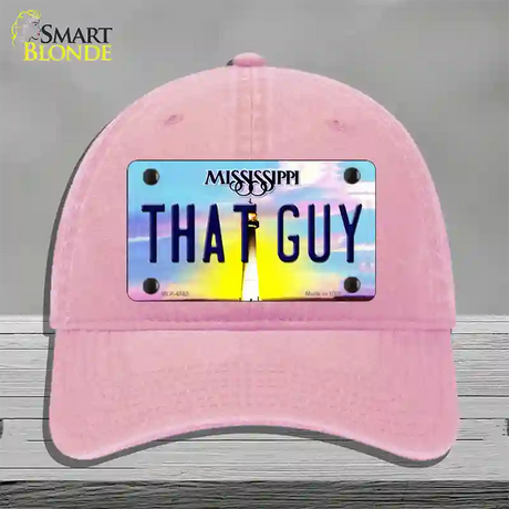 That Guy Mississippi Novelty License Plate Hat Unconstructed Cotton / Pink