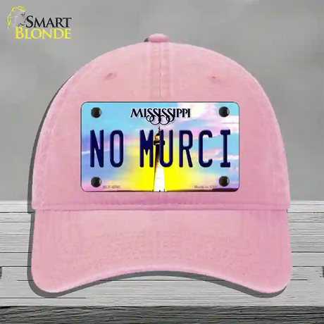 No Murci Mississippi Novelty License Plate Hat Unconstructed Cotton / Pink