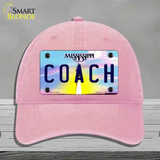 Coach Mississippi Novelty License Plate Hat Unconstructed Cotton / Pink