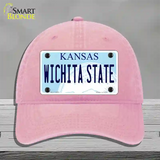 Wichita State Kansas Novelty License Plate Hat Unconstructed Cotton / Pink