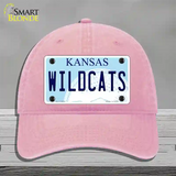 Wildcats Kansas Novelty License Plate Hat Unconstructed Cotton / Pink