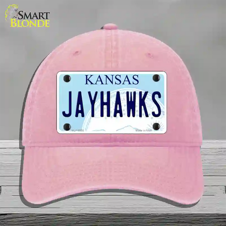 Jayhawks Kansas Novelty License Plate Hat Unconstructed Cotton / Pink