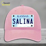 Salina Kansas Novelty License Plate Hat Unconstructed Cotton / Pink