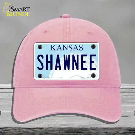 Shawnee Kansas Novelty License Plate Hat Unconstructed Cotton / Pink