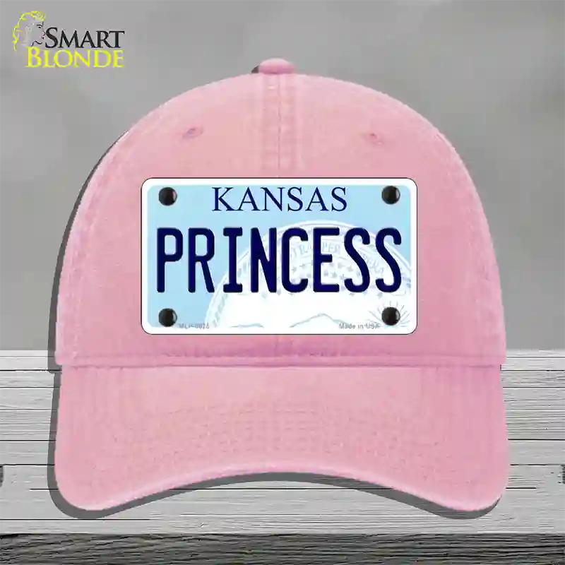 Princess Kansas Novelty License Plate Hat Unconstructed Cotton / Pink