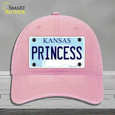 Princess Kansas Novelty License Plate Hat Unconstructed Cotton / Pink