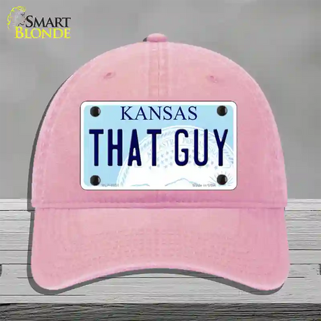 That Guy Kansas Novelty License Plate Hat Unconstructed Cotton / Pink