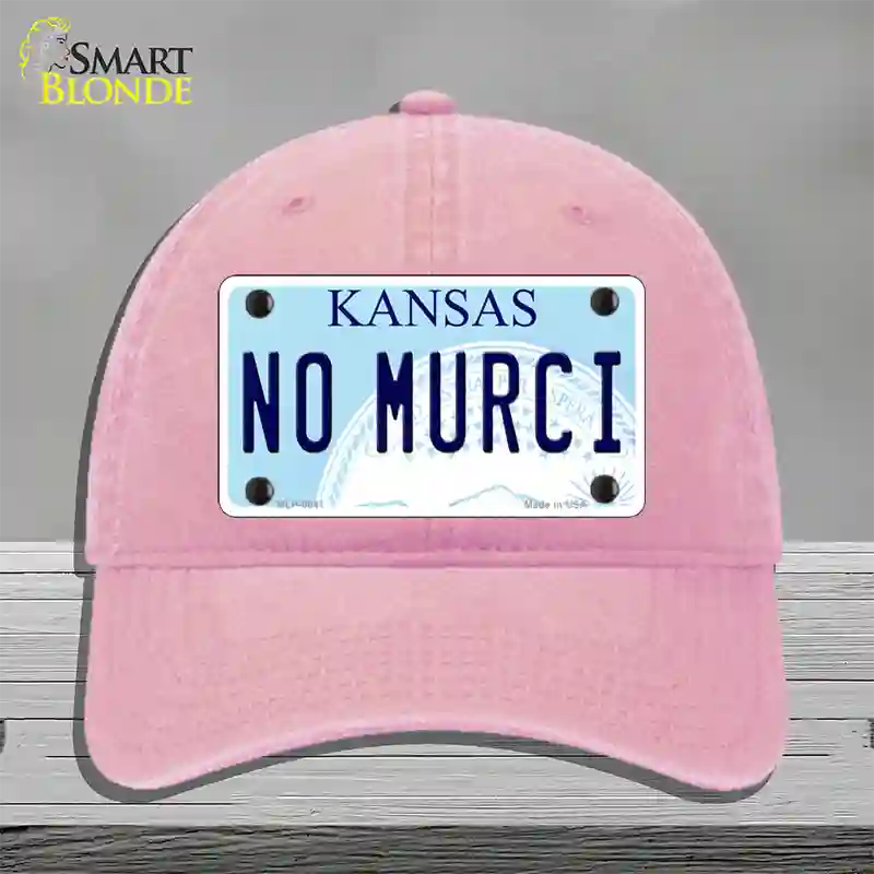 No Murci Kansas Novelty License Plate Hat Unconstructed Cotton / Pink