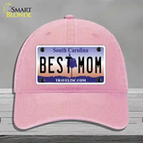 Best Mom South Carolina Novelty License Plate Hat Unconstructed Cotton / Pink