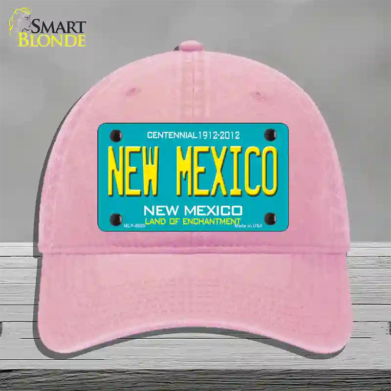 New Mexico Novelty License Plate Hat Unconstructed Cotton / Pink