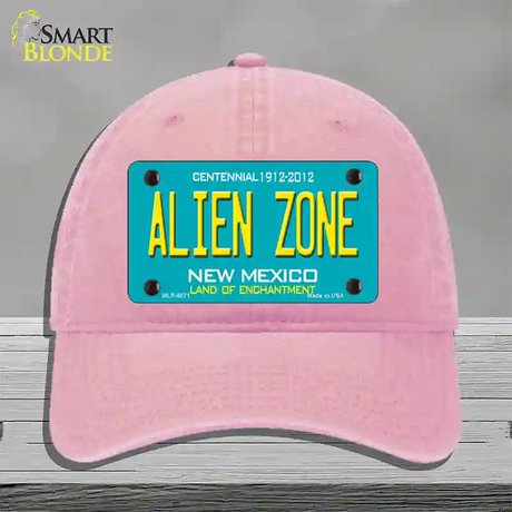 Alien Zone New Mexico State Novelty License Plate Hat Unconstructed Cotton / Pink