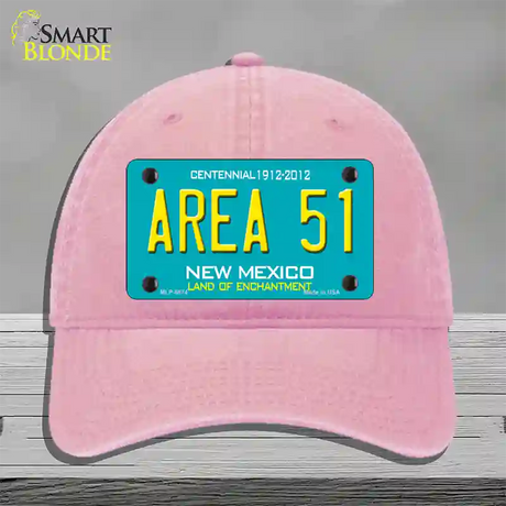 Area 51 New Mexico Novelty License Plate Hat Unconstructed Cotton / Pink