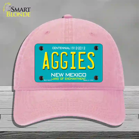 Aggies New Mexico Novelty License Plate Hat Unconstructed Cotton / Pink