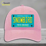 Snowbird New Mexico Novelty License Plate Hat Unconstructed Cotton / Pink