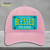 Blessed New Mexico Novelty License Plate Hat Unconstructed Cotton / Pink